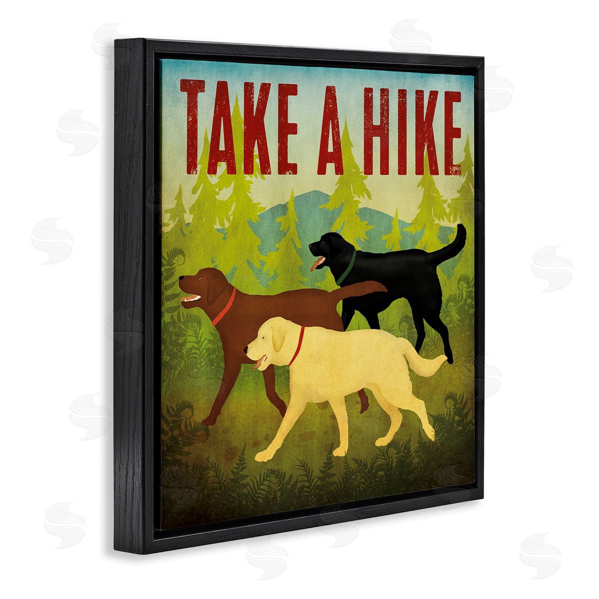 Ryan Fowler Take a Hike Phrase Black Floating Frame Canvas Wall Art Print