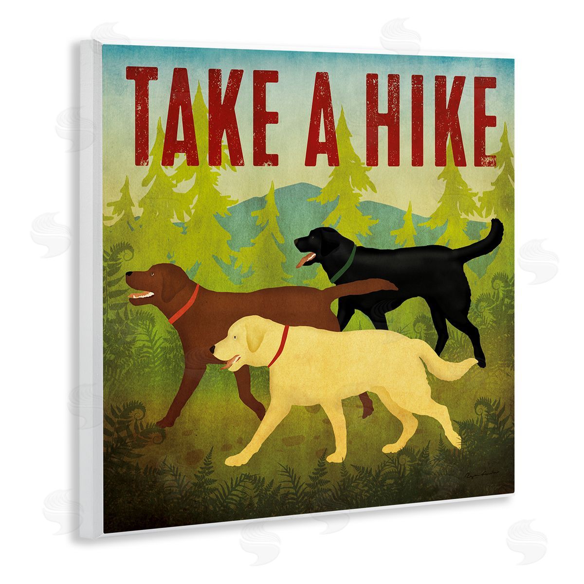Ryan Fowler Take a Hike Phrase Wooden Wall Plaque Art Print