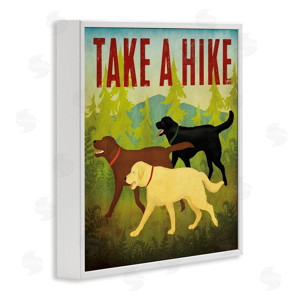 Ryan Fowler Take a Hike Phrase White Framed Glicee Wall Art Print