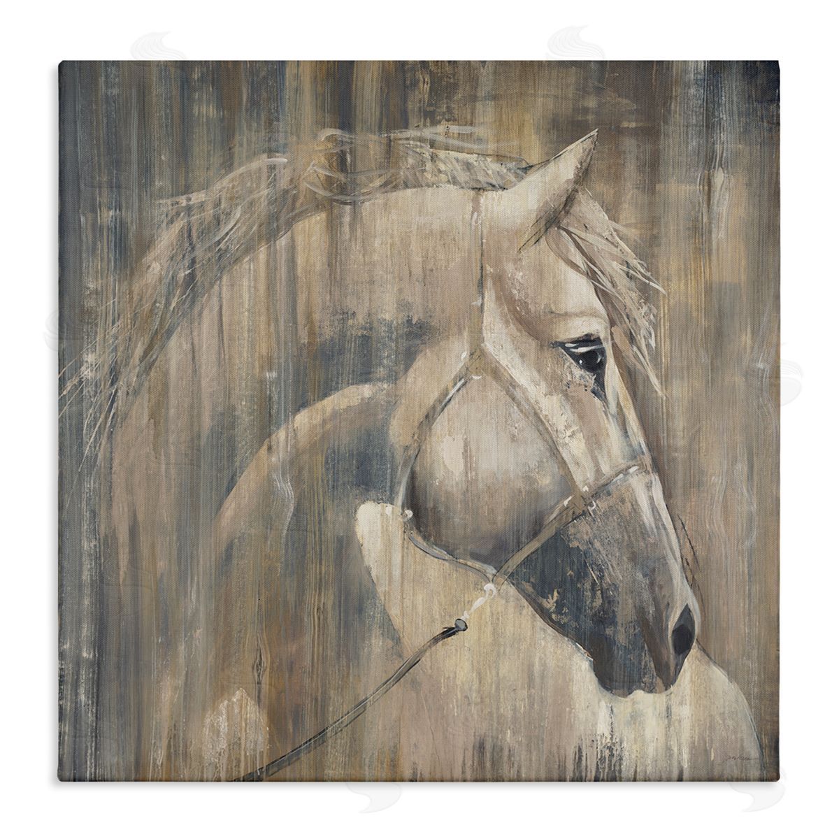 Liz Jardine Rustic Horse Portrait Stretched Canvas Wall Art Print