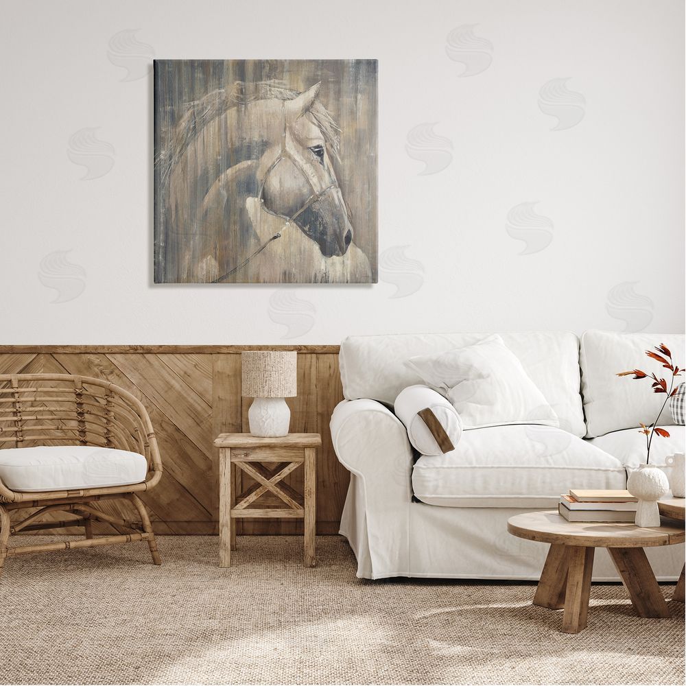 Liz Jardine Rustic Horse Portrait Canvas Wall Art in Room