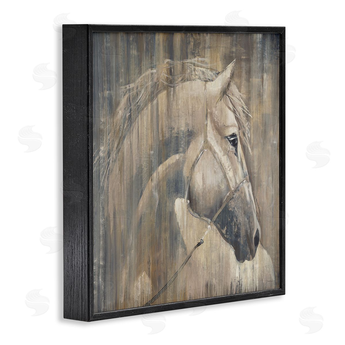Liz Jardine Rustic Horse Portrait Black Framed Glicee Wall Art Print