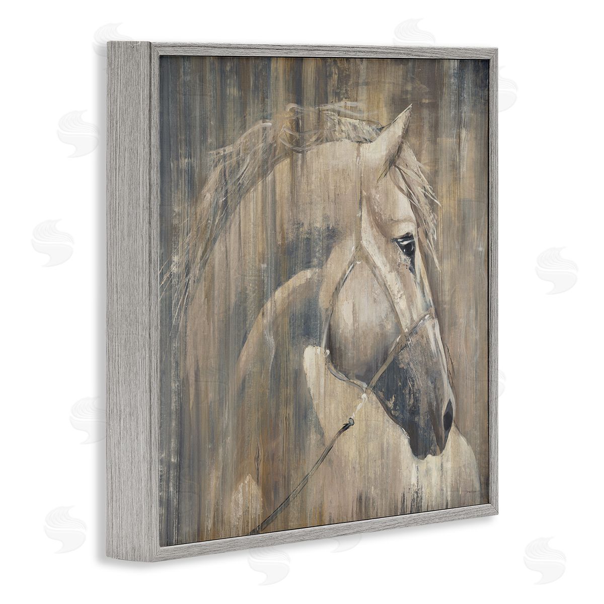 Liz Jardine Rustic Horse Portrait Gray Framed Glicee Wall Art Print