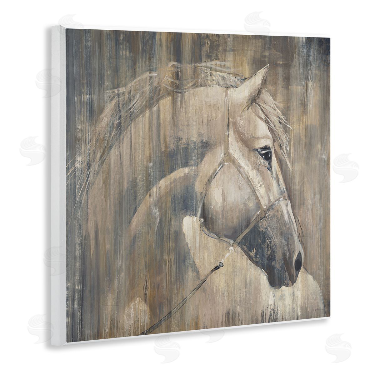Liz Jardine Rustic Horse Portrait Wooden Wall Plaque Art Print