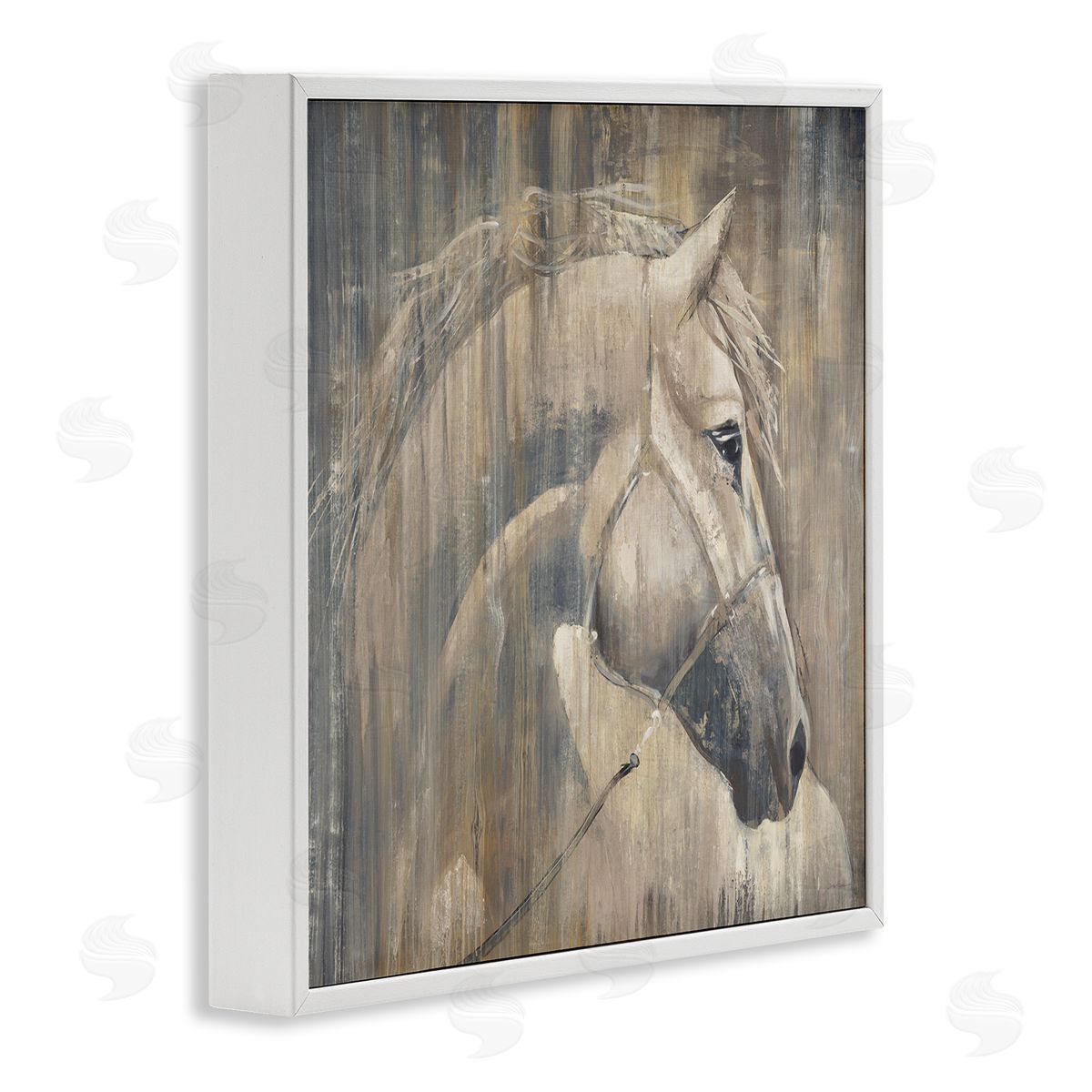 Liz Jardine Rustic Horse Portrait White Framed Glicee Wall Art Print