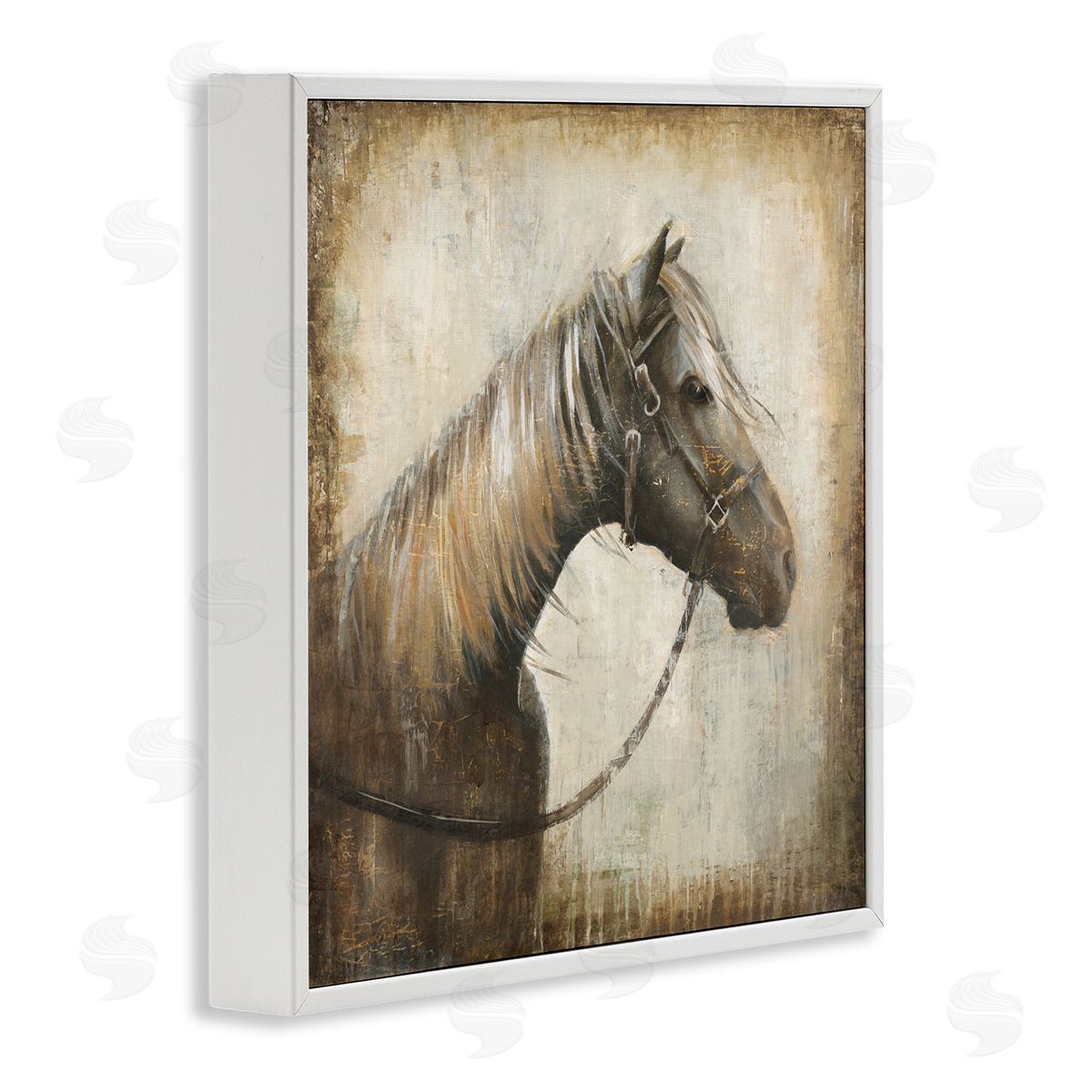 Liz Jardine Vintage Horse Painting White Framed Glicee Wall Art Print