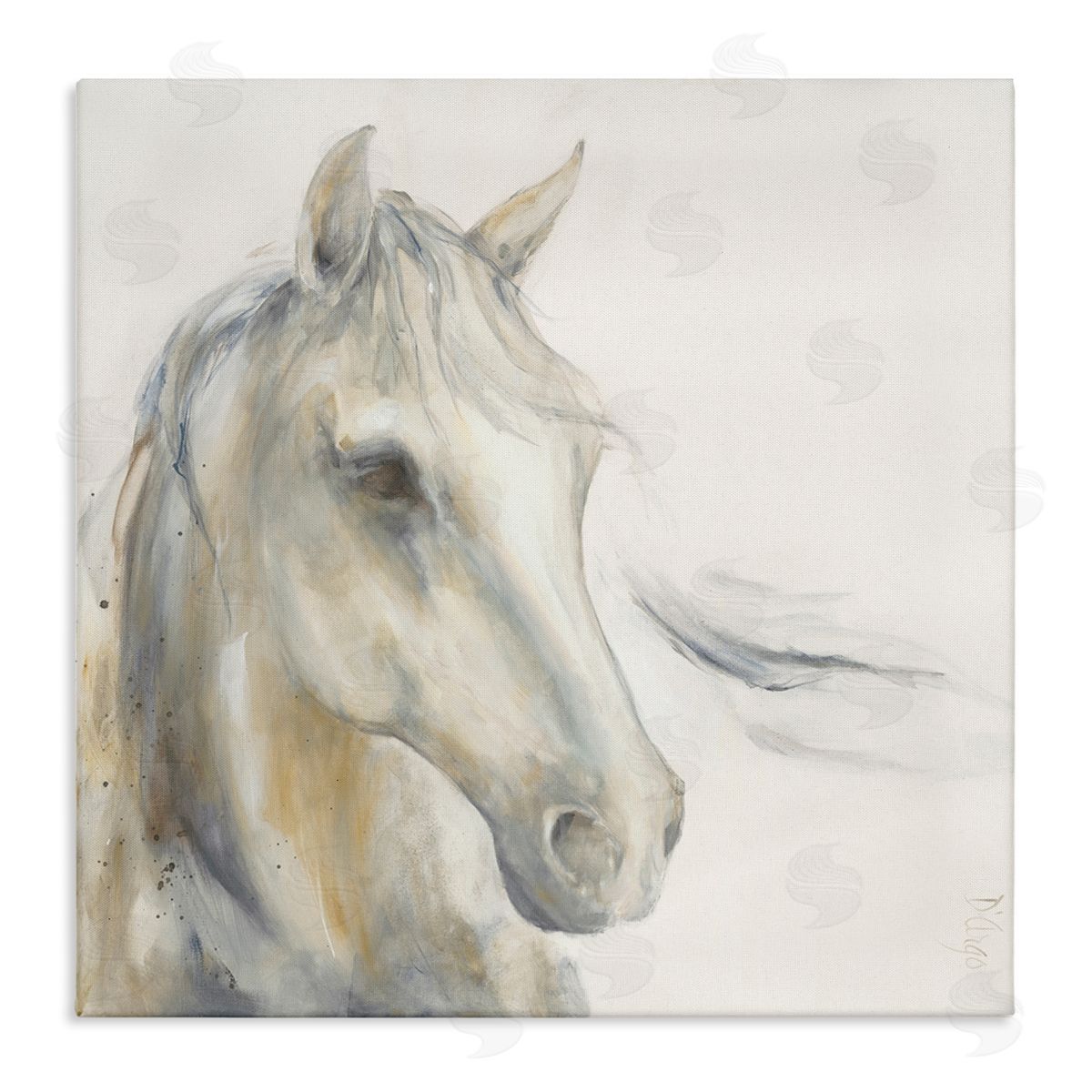 Dina D'Argo Subtle Horse Portrait Stretched Canvas Wall Art Print
