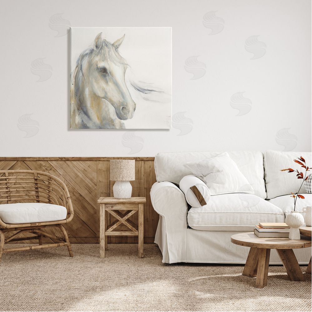 Dina D'Argo Subtle Horse Portrait Canvas Wall Art in Room