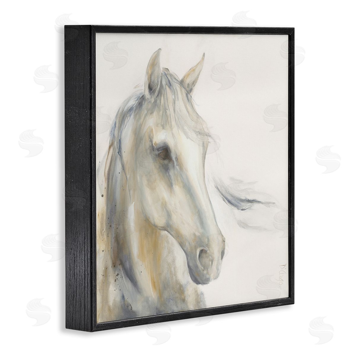 Dina D'Argo Subtle Horse Portrait Black Framed Glicee Wall Art Print