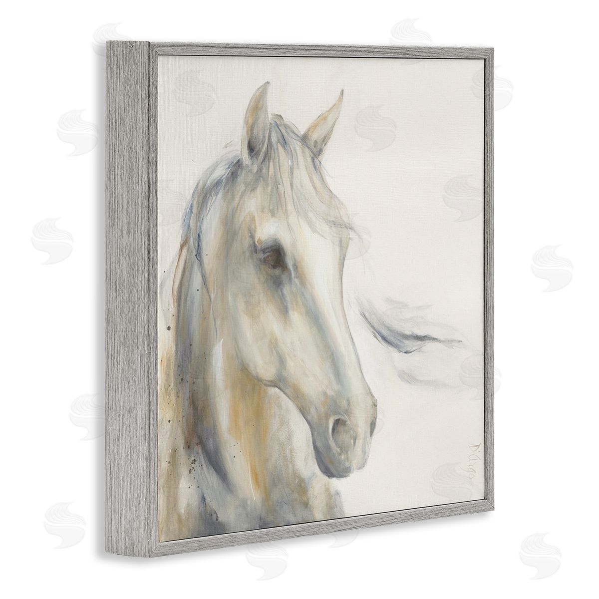 Dina D'Argo Subtle Horse Portrait Gray Framed Glicee Wall Art Print
