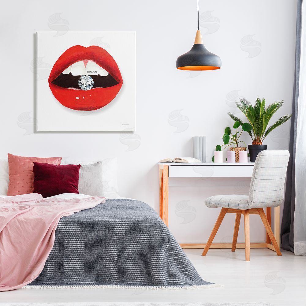 Mercedes Lopez Charro Shine on Red Lips Canvas Wall Art in Room