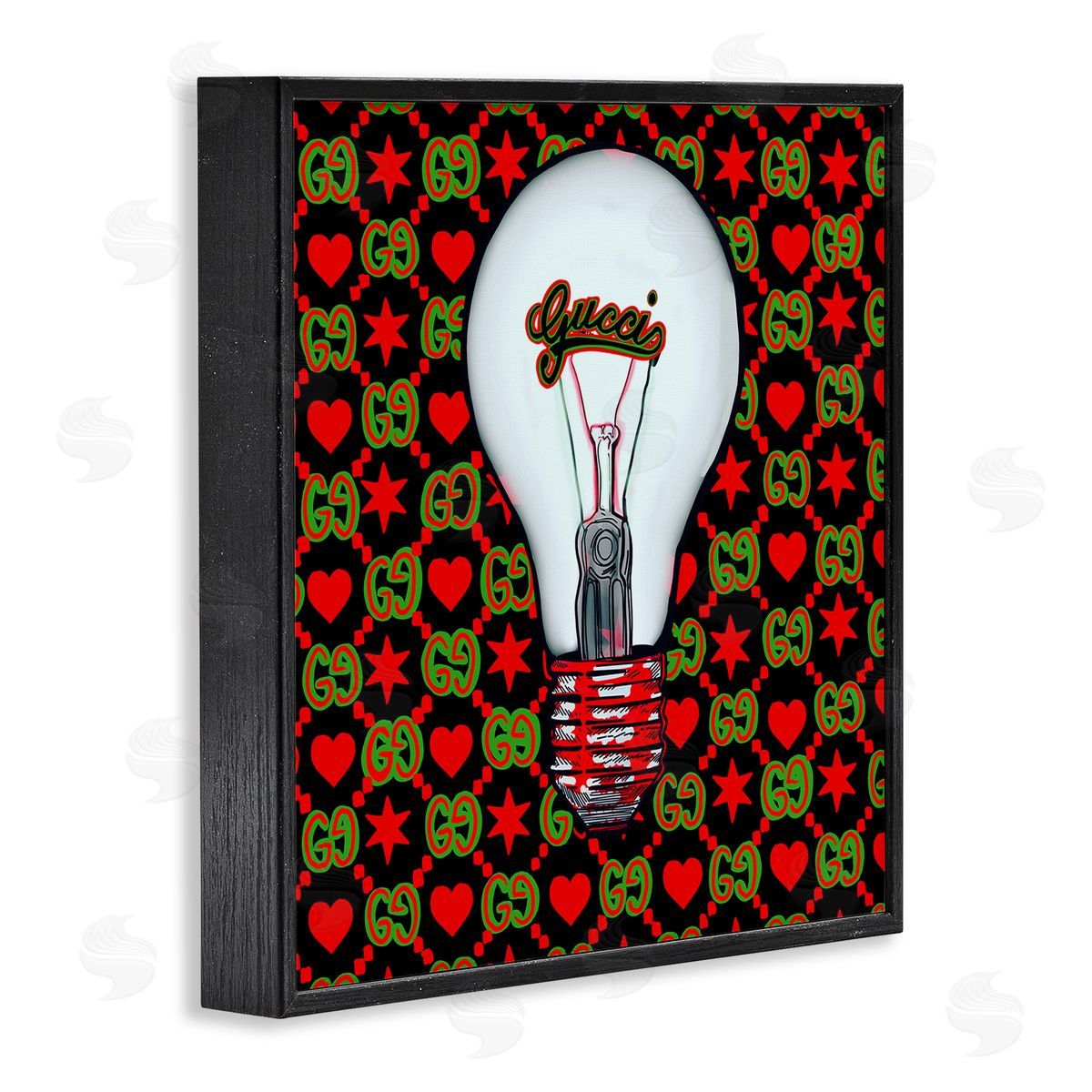 Amelia Noyes Glam Brand Lightbulb Pattern Black Framed Glicee Wall Art Print