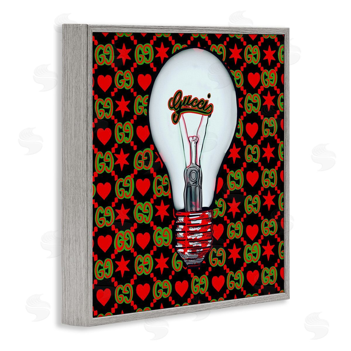 Amelia Noyes Glam Brand Lightbulb Pattern Gray Framed Glicee Wall Art Print