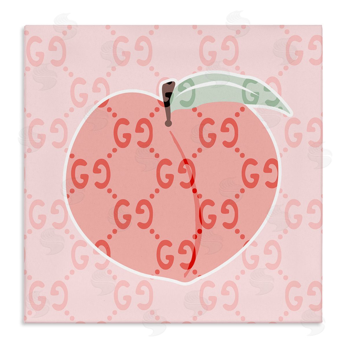 Stupell Studio Glam Patterned Peach Stretched Canvas Wall Art Print