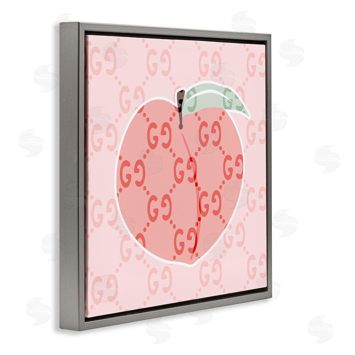 Stupell Studio Glam Patterned Peach Gray Floating Frame Canvas Wall Art Print