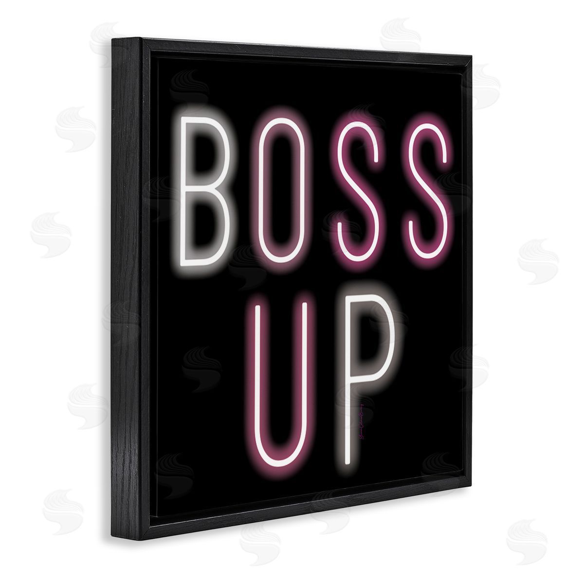 Yvonne Coleman Burney Boss Up Modern Phrase Black Floating Frame Canvas Wall Art Print