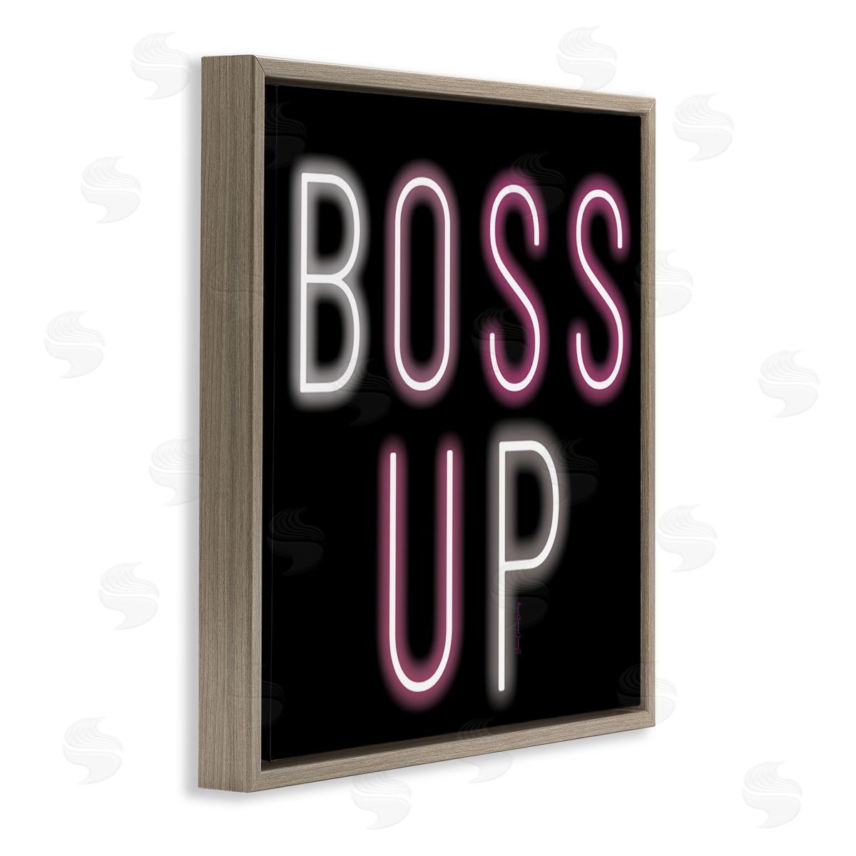 Yvonne Coleman Burney Boss Up Modern Phrase Brown Floating Frame Canvas Wall Art Print