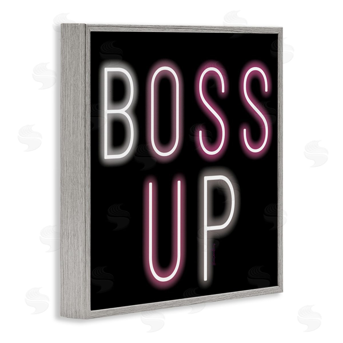 Yvonne Coleman Burney Boss Up Modern Phrase Gray Framed Glicee Wall Art Print
