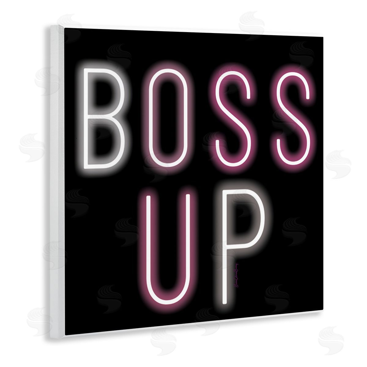 Yvonne Coleman Burney Boss Up Modern Phrase Wooden Wall Plaque Art Print