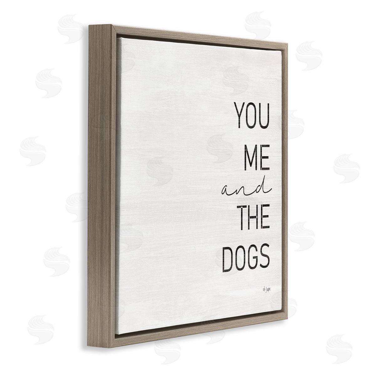 Jaxn Blvd. Family Pet Loving Phrase Brown Floating Frame Canvas Wall Art Print