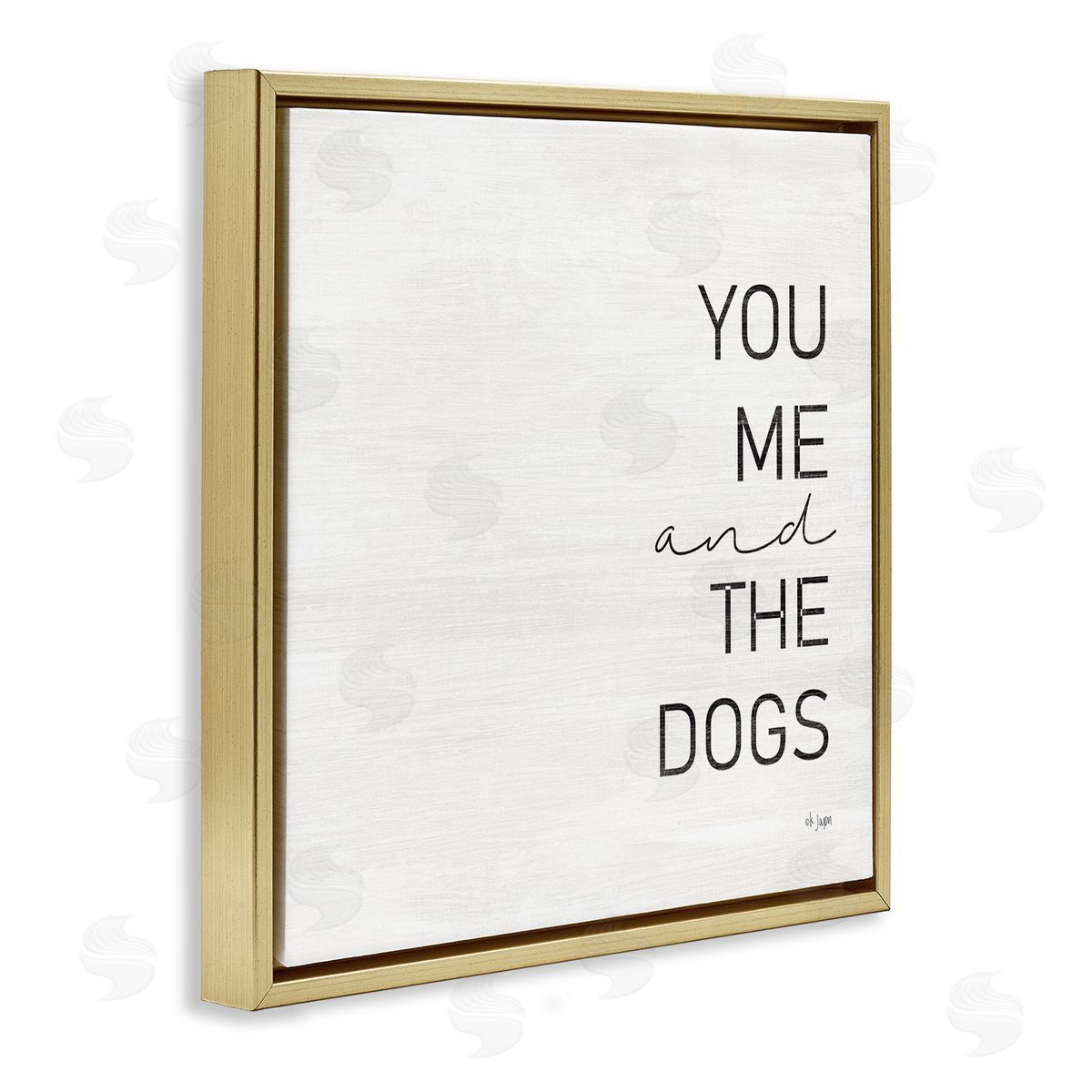 Jaxn Blvd. Family Pet Loving Phrase Gold Floating Frame Canvas Wall Art Print