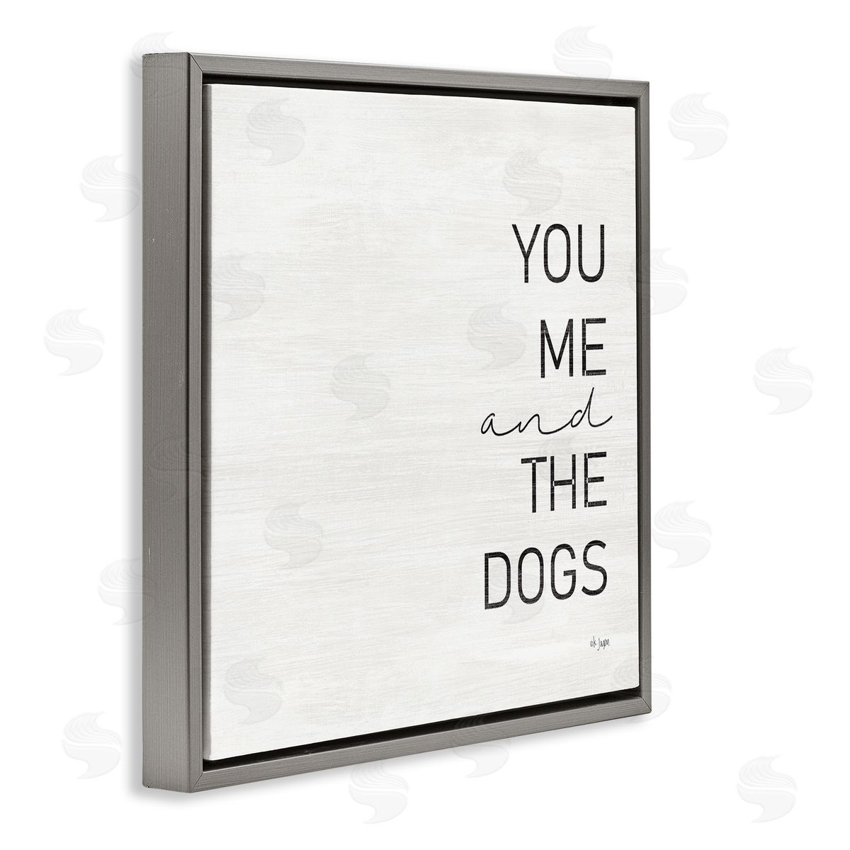 Jaxn Blvd. Family Pet Loving Phrase Gray Floating Frame Canvas Wall Art Print