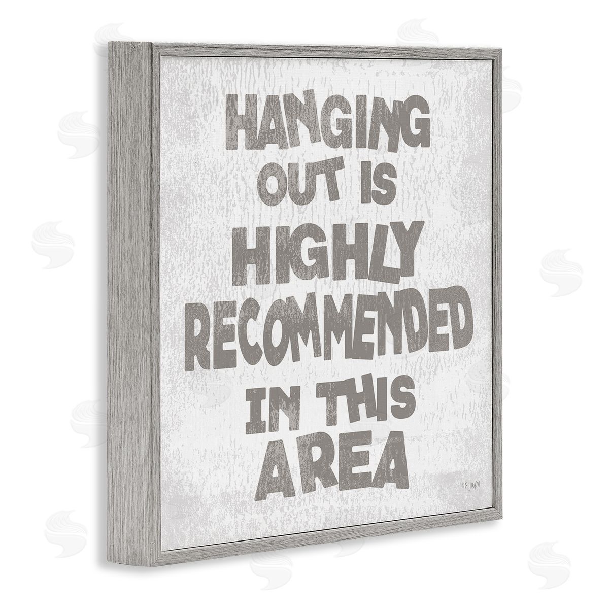 Jaxn Blvd. Rustic Hanging Out Phrase Gray Framed Glicee Wall Art Print