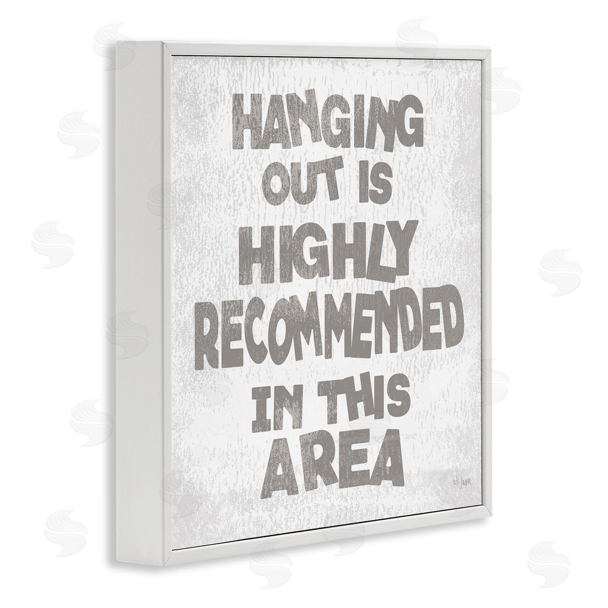 Jaxn Blvd. Rustic Hanging Out Phrase White Framed Glicee Wall Art Print