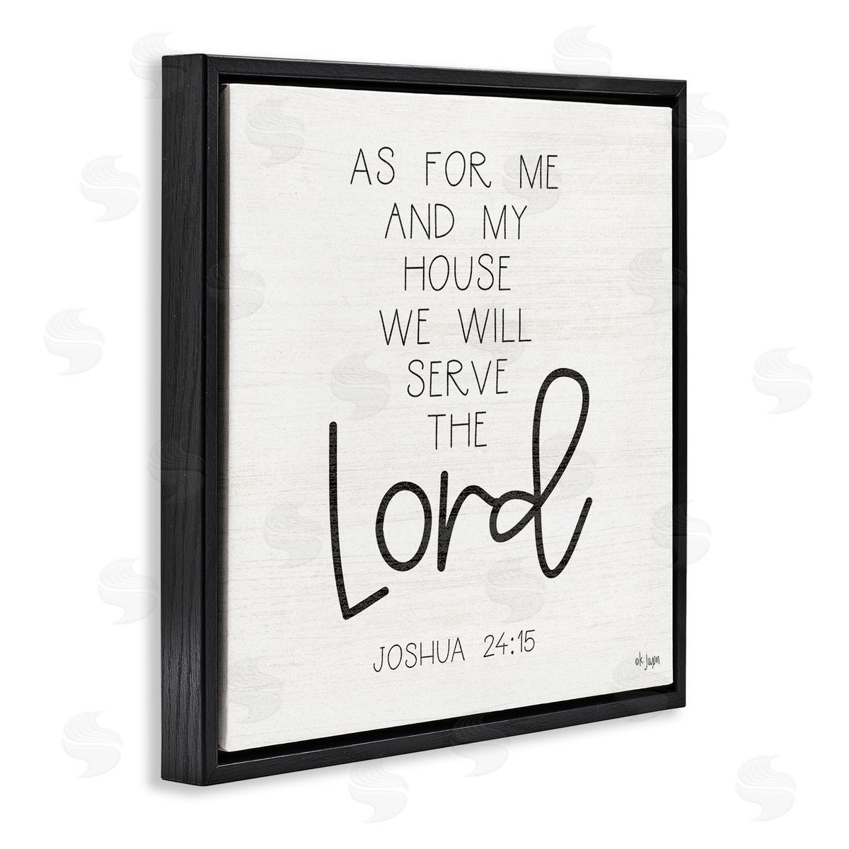Jaxn Blvd. Joshua 24:15 Spiritual Verse Black Floating Frame Canvas Wall Art Print