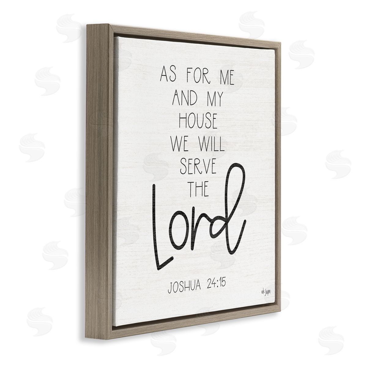 Jaxn Blvd. Joshua 24:15 Spiritual Verse Brown Floating Frame Canvas Wall Art Print