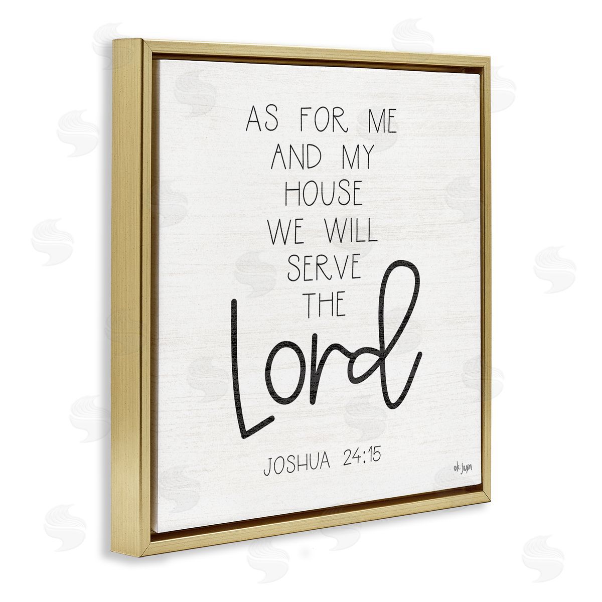 Jaxn Blvd. Joshua 24:15 Spiritual Verse Gold Floating Frame Canvas Wall Art Print