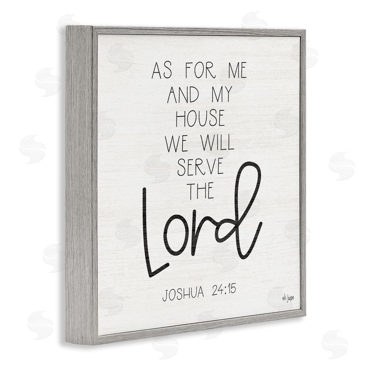Jaxn Blvd. Joshua 24:15 Spiritual Verse Gray Framed Glicee Wall Art Print