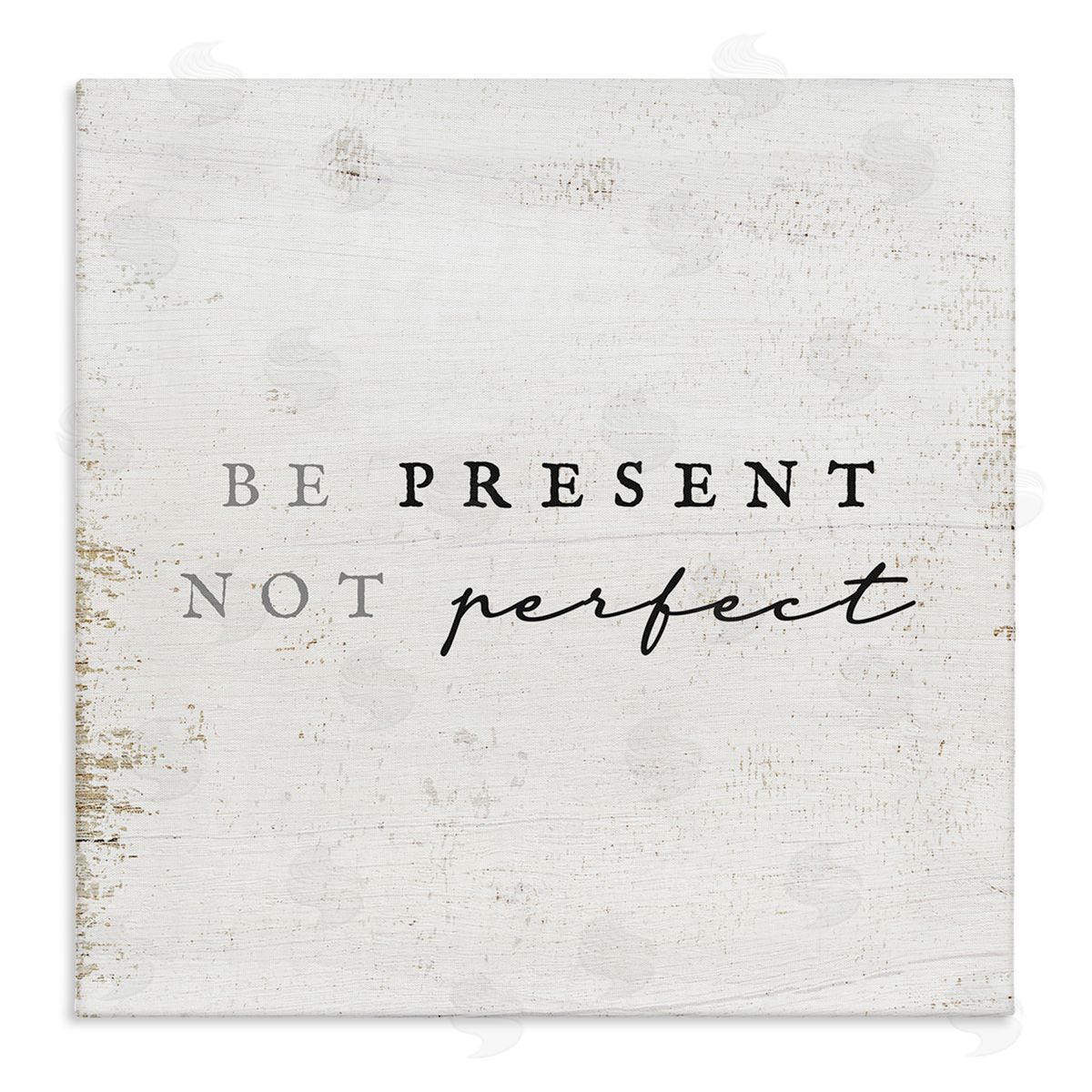 Stupell Studio Present Not Perfect Rustic Stretched Canvas Wall Art Print