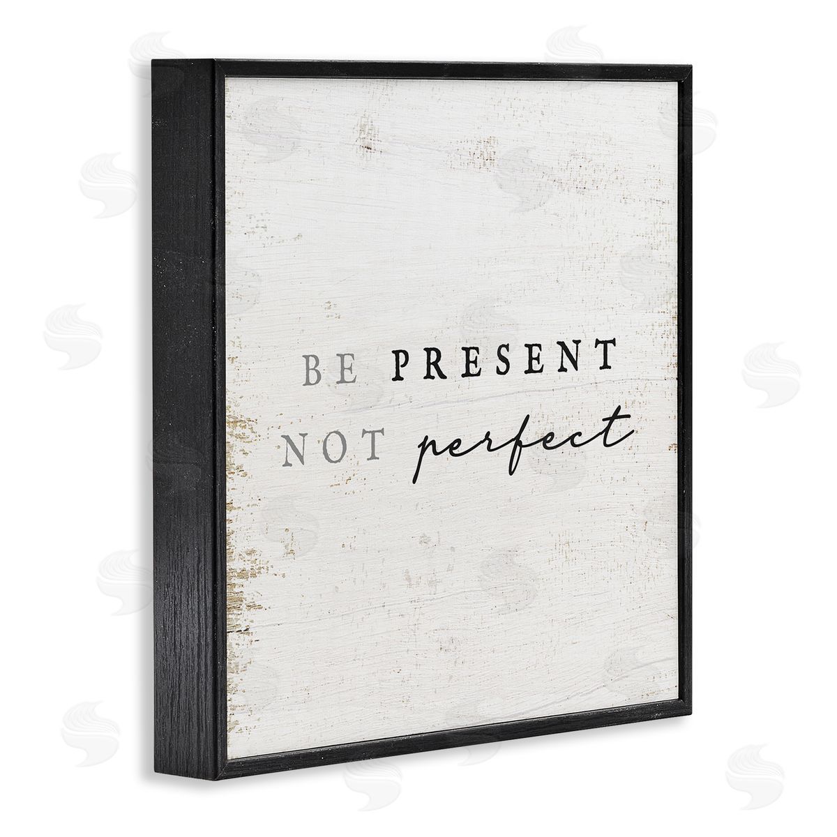 Stupell Studio Present Not Perfect Rustic Black Framed Glicee Wall Art Print