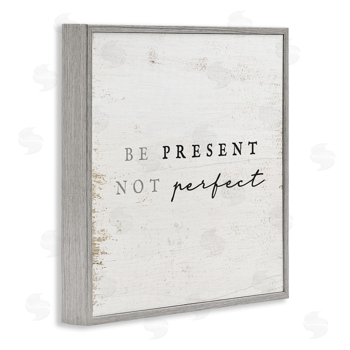 Stupell Studio Present Not Perfect Rustic Gray Framed Glicee Wall Art Print