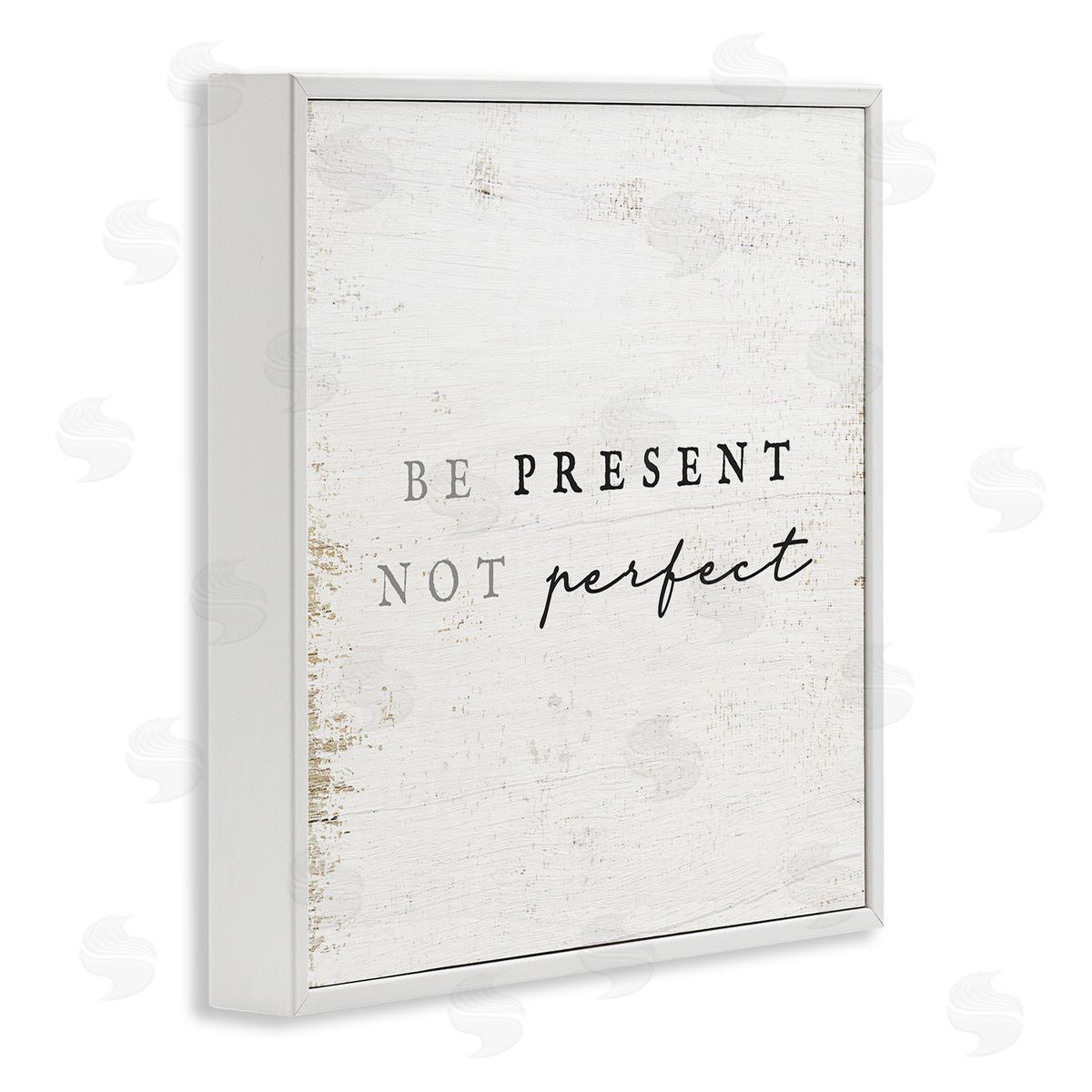 Stupell Studio Present Not Perfect Rustic White Framed Glicee Wall Art Print