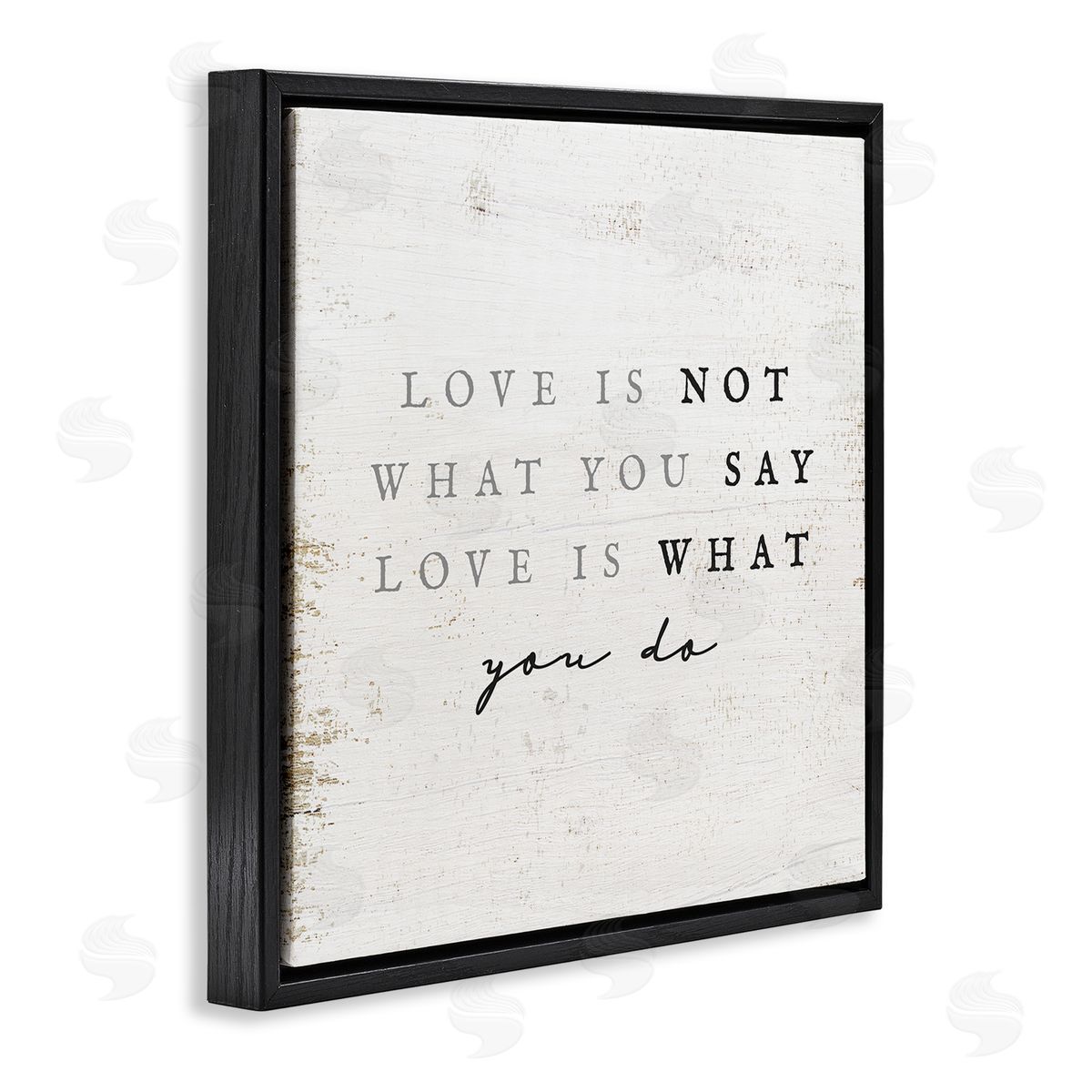 Stupell Studio Love Is What You Do Phrase Black Floating Frame Canvas Wall Art Print