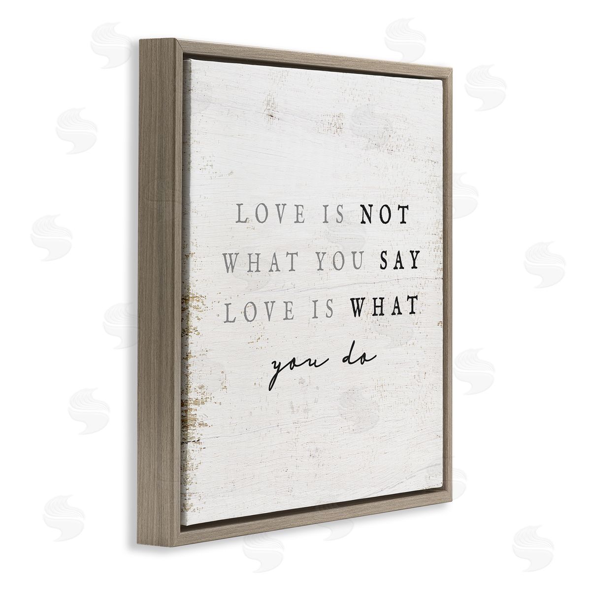 Stupell Studio Love Is What You Do Phrase Brown Floating Frame Canvas Wall Art Print