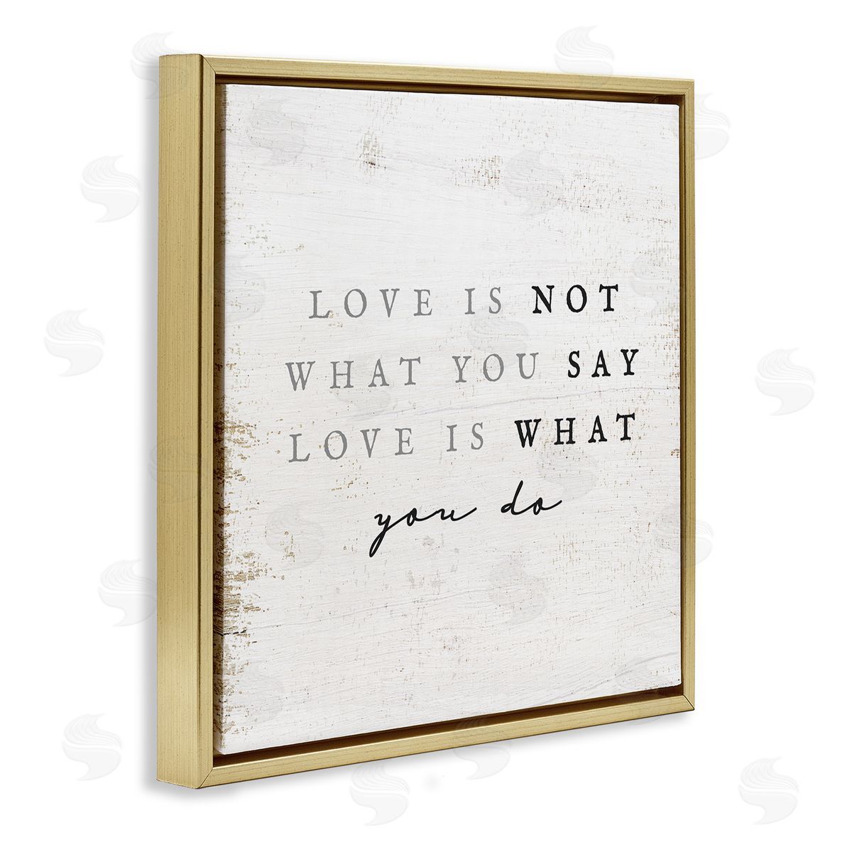 Stupell Studio Love Is What You Do Phrase Gold Floating Frame Canvas Wall Art Print