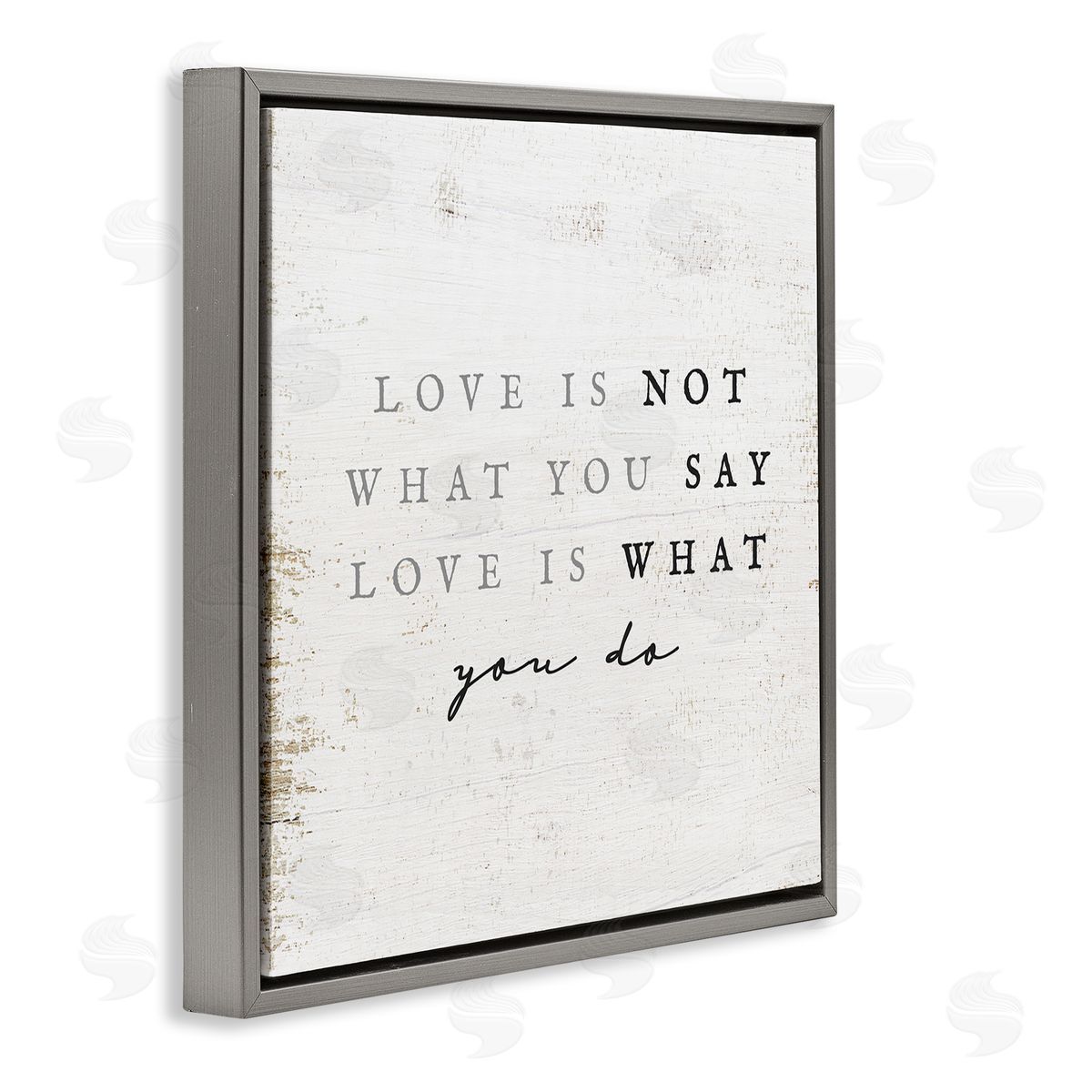 Stupell Studio Love Is What You Do Phrase Gray Floating Frame Canvas Wall Art Print
