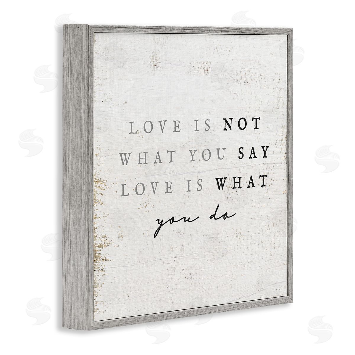Stupell Studio Love Is What You Do Phrase Gray Framed Glicee Wall Art Print