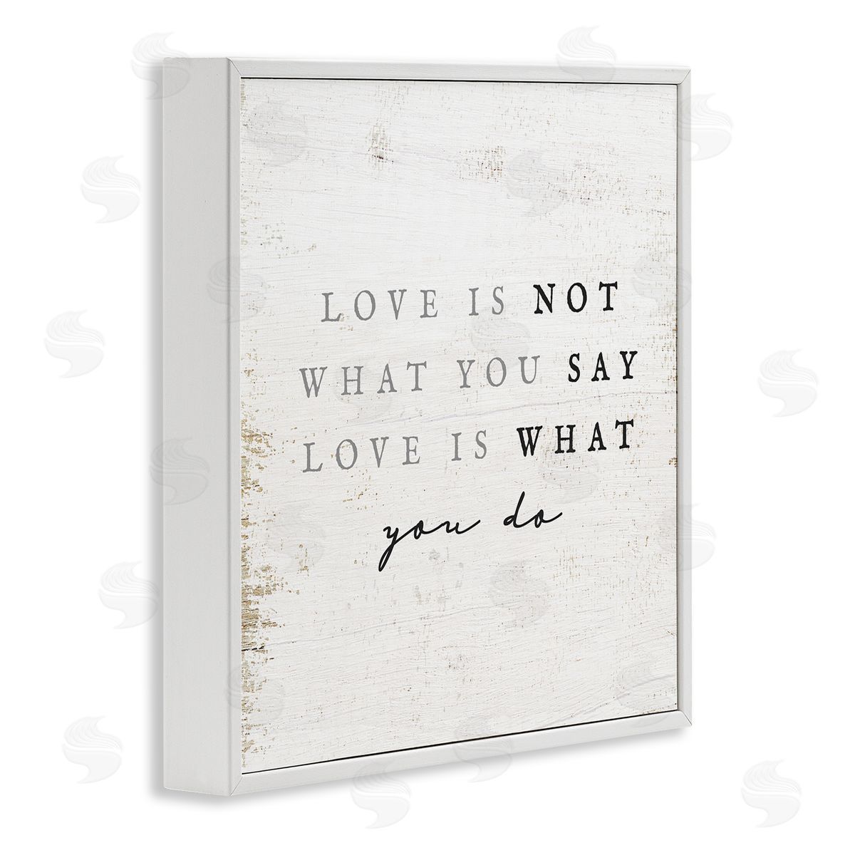 Stupell Studio Love Is What You Do Phrase White Framed Glicee Wall Art Print