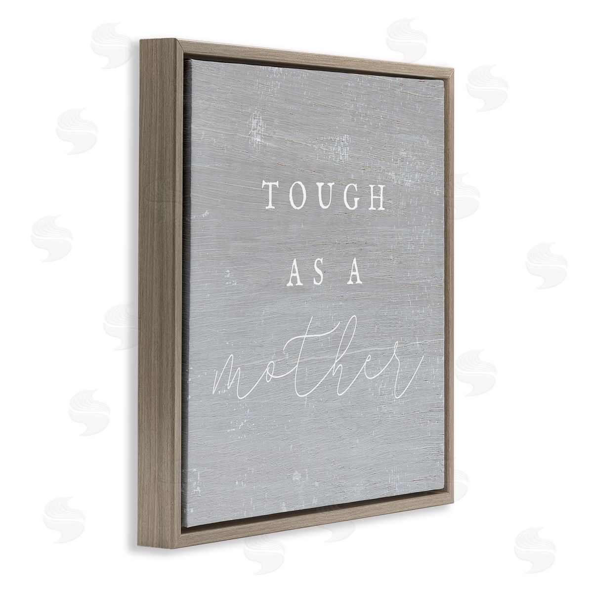 Stupell Studio Tough As A Mother Phrase Brown Floating Frame Canvas Wall Art Print