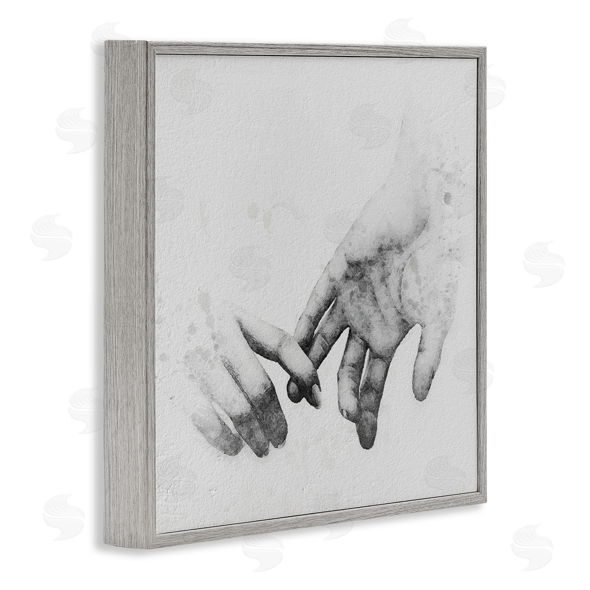 Ros Ruseva Holding Hands Drawing Gray Framed Glicee Wall Art Print