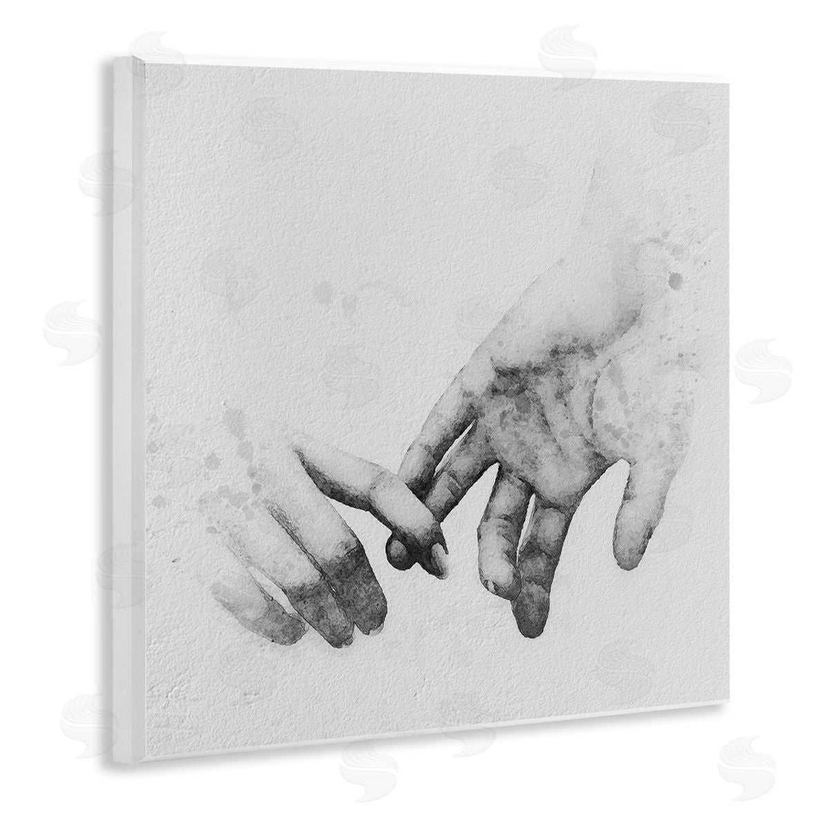 Ros Ruseva Holding Hands Drawing Wooden Wall Plaque Art Print