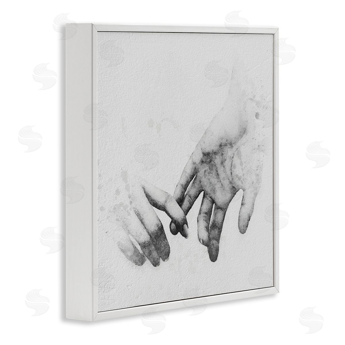 Ros Ruseva Holding Hands Drawing White Framed Glicee Wall Art Print