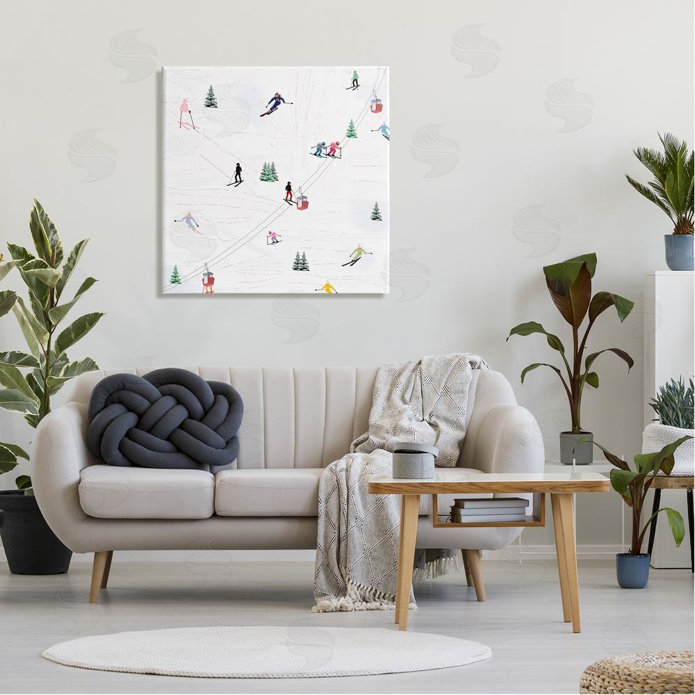 Ashley Singleton People on Ski Slopes Canvas Wall Art in Room