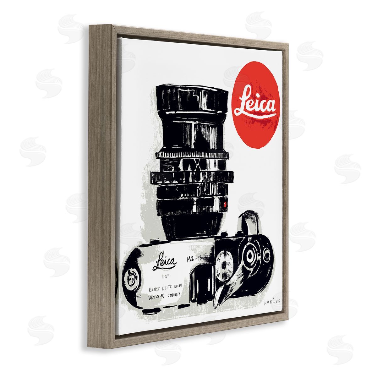 Peter Horjus Vintage Camera Ad Brown Floating Frame Canvas Wall Art Print