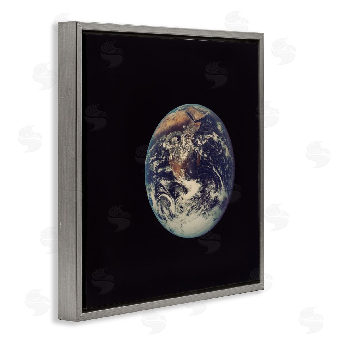 Wild Apple Portfolio Earth Outer Space Photography Gray Floating Frame Canvas Wall Art Print