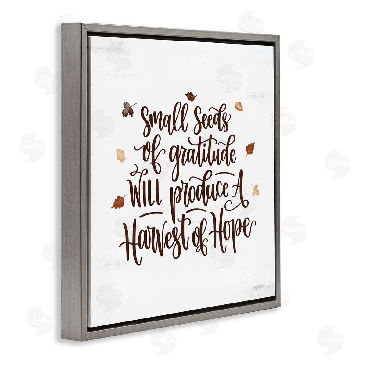 Imperfect Dust Harvest of Hope Phrase Gray Floating Frame Canvas Wall Art Print